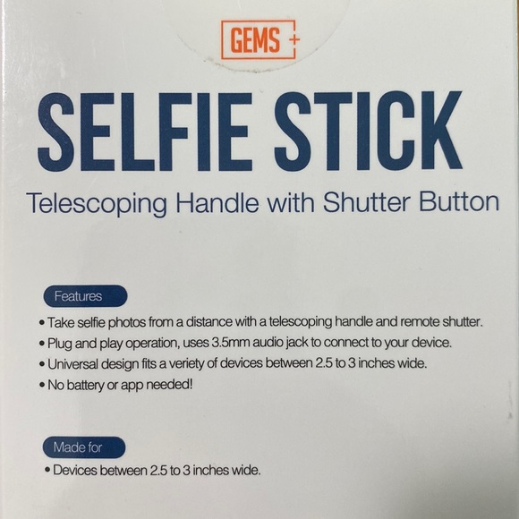 NIB GEMS Selfie Stick with Pink Handle - Picture 4 of 5